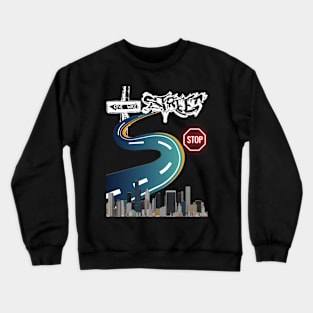 CITY STREET STYLE HIGHWAY SET DESIGN Crewneck Sweatshirt